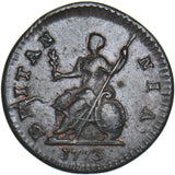 1773 Farthing - George III British Copper Coin - Very Nice