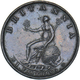 1799 Farthing - George III British Copper Coin - Nice