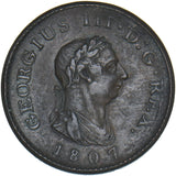 1807 Farthing - George III British Copper Coin - Nice