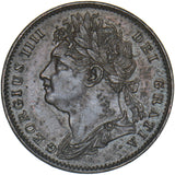 1822 Farthing - George IV British Copper Coin - Very Nice