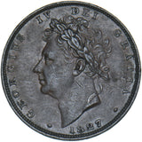 1827 Farthing - George IV British Copper Coin - Nice