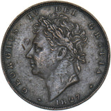 1827 Farthing - George IV British Copper Coin - Nice