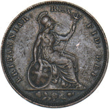 1827 Farthing - George IV British Copper Coin - Nice