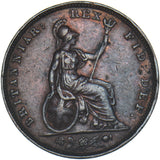 1828 Farthing - George IV British Copper Coin - Nice