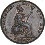 1839 Farthing - Victoria British Copper Coin - Very Nice
