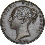 1839 Farthing - Victoria British Copper Coin - Very Nice