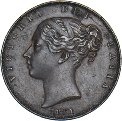 1841 Farthing - Victoria British Copper Coin - Very Nice