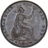 1843 Farthing - Victoria British Copper Coin - Nice