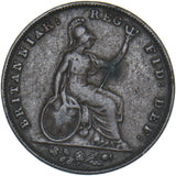 1844 Farthing - Victoria British Copper Coin