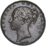 1845 Farthing - Victoria British Copper Coin - Nice