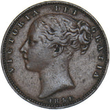 1851 Farthing - Victoria British Copper Coin - Nice