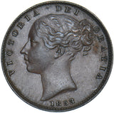 1853 Farthing - Victoria British Copper Coin - Very Nice