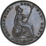 1853 Farthing - Victoria British Copper Coin - Very Nice