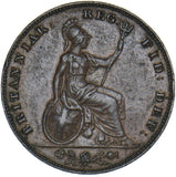 1858 Farthing - Victoria British Copper Coin - Nice