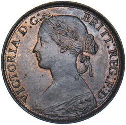 1860 Farthing - Victoria British Bronze Coin - Superb