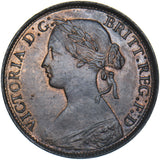 1860 Farthing - Victoria British Bronze Coin - Superb