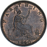 1860 Farthing - Victoria British Bronze Coin - Superb