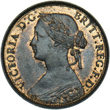 1860 Farthing - Victoria British Bronze Coin - Superb