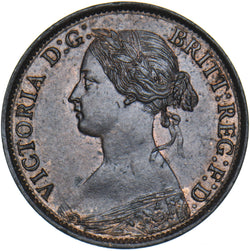 1860 Farthing - Victoria British Bronze Coin - Superb