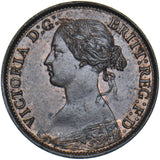 1860 Farthing - Victoria British Bronze Coin - Superb