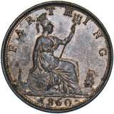 1860 Farthing - Victoria British Bronze Coin - Superb
