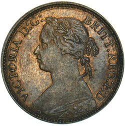 1875 Farthing - Victoria British Bronze Coin - Very Nice