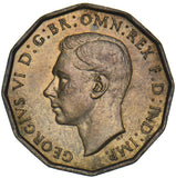 1948 Brass Threepence - George VI British Coin - Very Nice