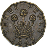 1949 Brass Threepence - George VI British Coin - Nice