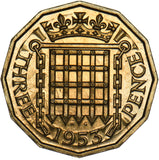1953 Proof Brass Threepence - Elizabeth II British Coin - Superb
