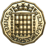 1953 Proof Brass Threepence - Elizabeth II British Coin - Superb