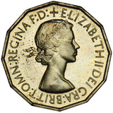 1953 Proof Brass Threepence - Elizabeth II British Coin - Superb