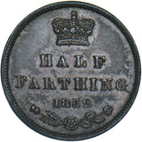1852 Half Farthing - Victoria British Copper Coin - Very Nice