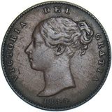 1844 Third Farthing - Victoria British Copper Coin - Nice