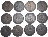 1926 Pennies Lot (12 Coins) - George V British Bronze Coins