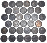 1860 - 1901 Farthings Lot (34 Coins) - Victoria British Bronze Coins
