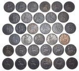 1860 - 1901 Farthings Lot (34 Coins) - Victoria British Bronze Coins