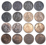1911 - 1934 High Grade Farthings Lot (16 Coins) - George V British Bronze Coins