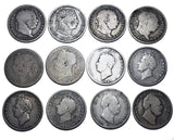 1816 - 1836 Shillings Lot (12 Coins) - British Silver Coins - All Different