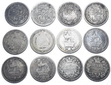 1816 - 1836 Shillings Lot (12 Coins) - British Silver Coins - All Different