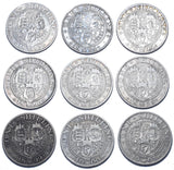 1893 - 1901 Shillings Lot (9 Coins) - Victoria British Silver Coins - Date Run