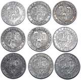 1893 - 1901 Shillings Lot (9 Coins) - Victoria British Silver Coins - Date Run