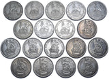 1920 - 1936 Better Grade British Silver Shillings Lot (18 Coins) - Date Run