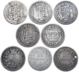 1816 - 1837 Sixpences Lot (8 Coins) - British Silver Coins - All Different