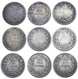 1838 - 1866 Sixpences Lot (9 Coins) - Victoria British Silver Coins