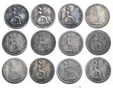 1836 - 1855 Groats Lot (12 Coins) - British Silver Coins - All Different