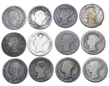 1836 - 1855 Groats Lot (12 Coins) - British Silver Coins - All Different