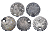 1834 - 1858 Threepences Lot (5 Coins) - Victoria British Silver Coins