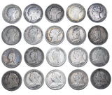1874 - 1901 Threepences Lot (20 Coins) - Victoria British Silver Coins