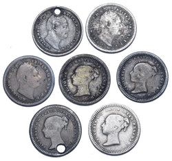 1834 - 1843 Threehalfpences Lot (7 Coins) - British Silver Coins
