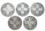 1873 - 1884 Gothic Florins Lot (5 Coins) - Victoria British Silver Coins